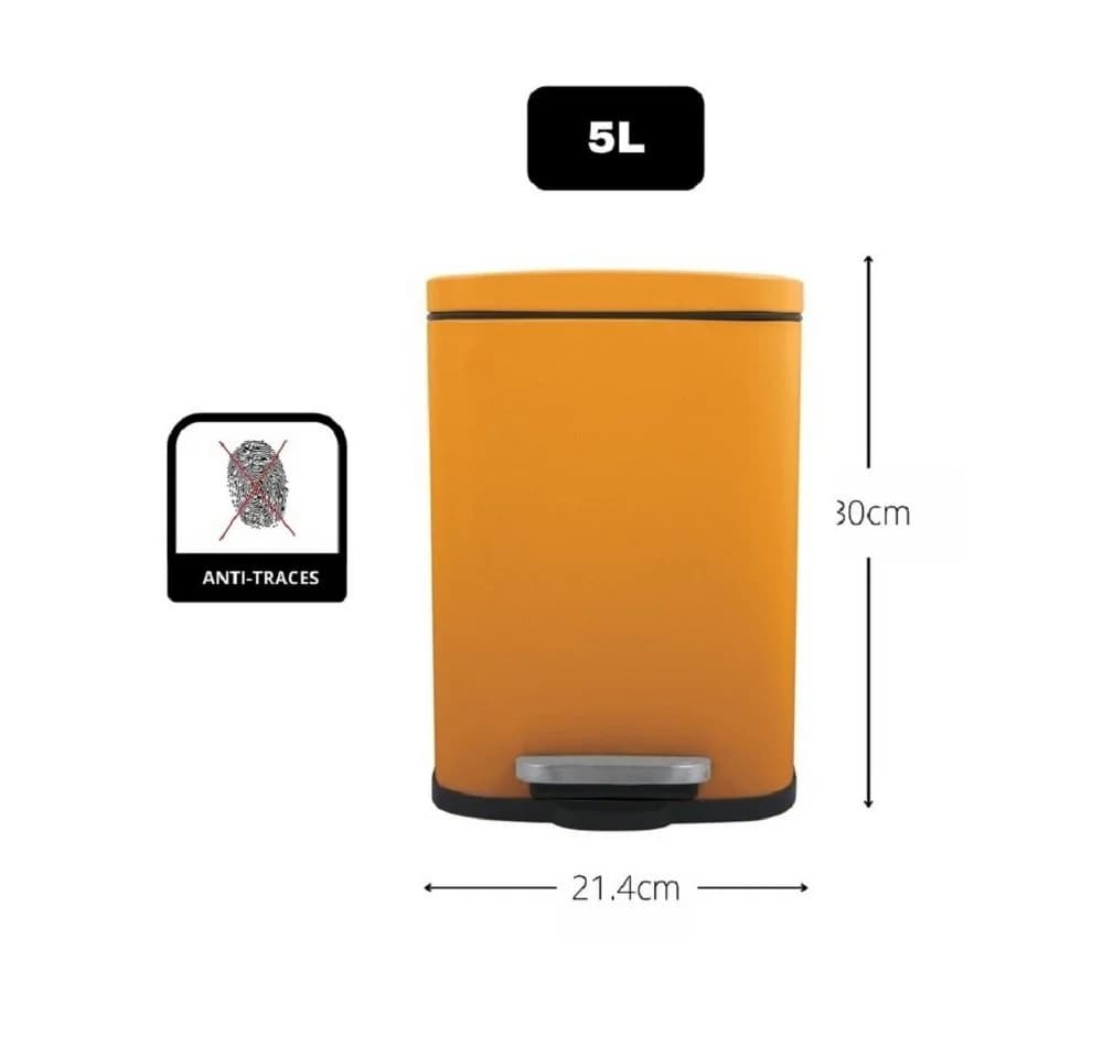 Spirella AKIRA Tretabfalleimer Mattorange Stahl 5 L