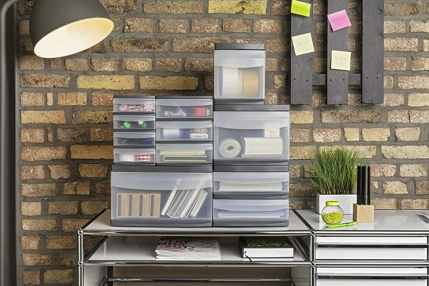ROTHO Schubladenbox Systemix Schwarz Kunststoff