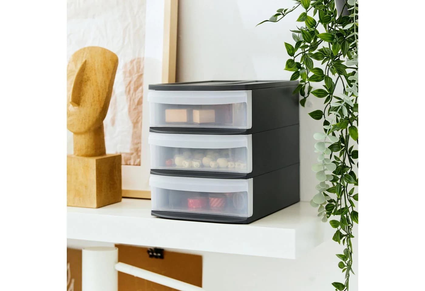 ROTHO Schubladenbox Tower Systemix S 3 Schubladen Anthrazit