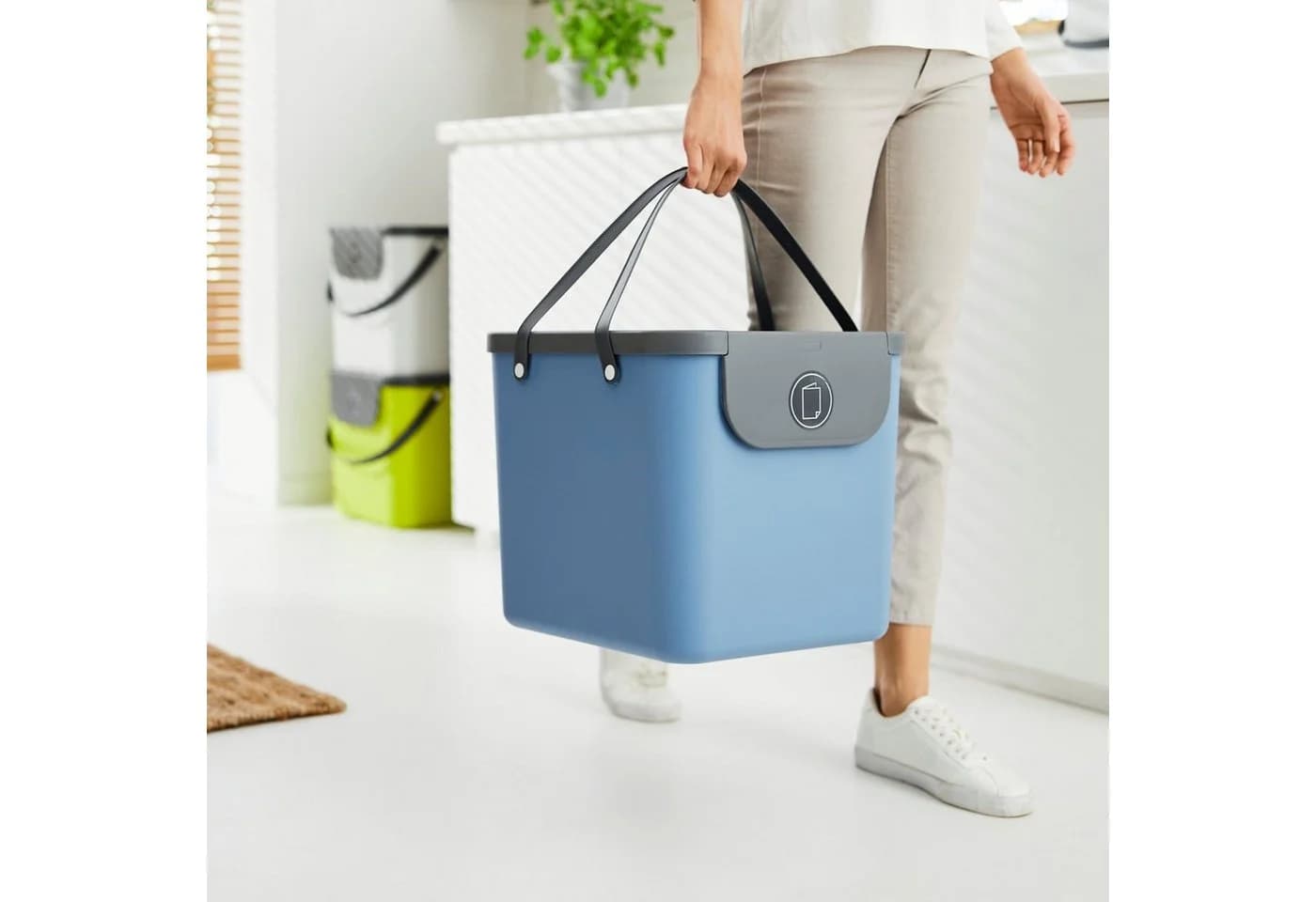 ROTHO Mülltrennsystem Albula 40 l blau mit Deckel