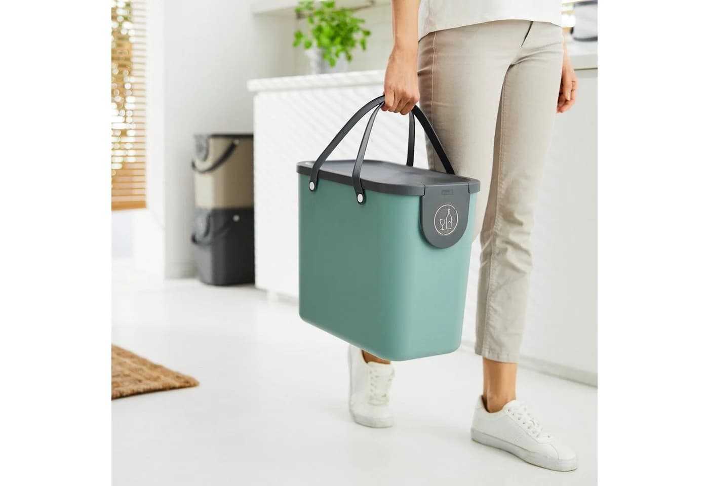 ROTHO Mülltrennsystem Albula 4er-Set 2x 25l + 2x 40l Kunststoff