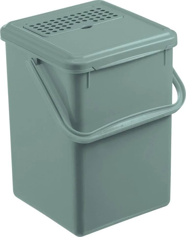 ROTHO Biomülleimer 9 L mit Aktivkohle grüner Deckel