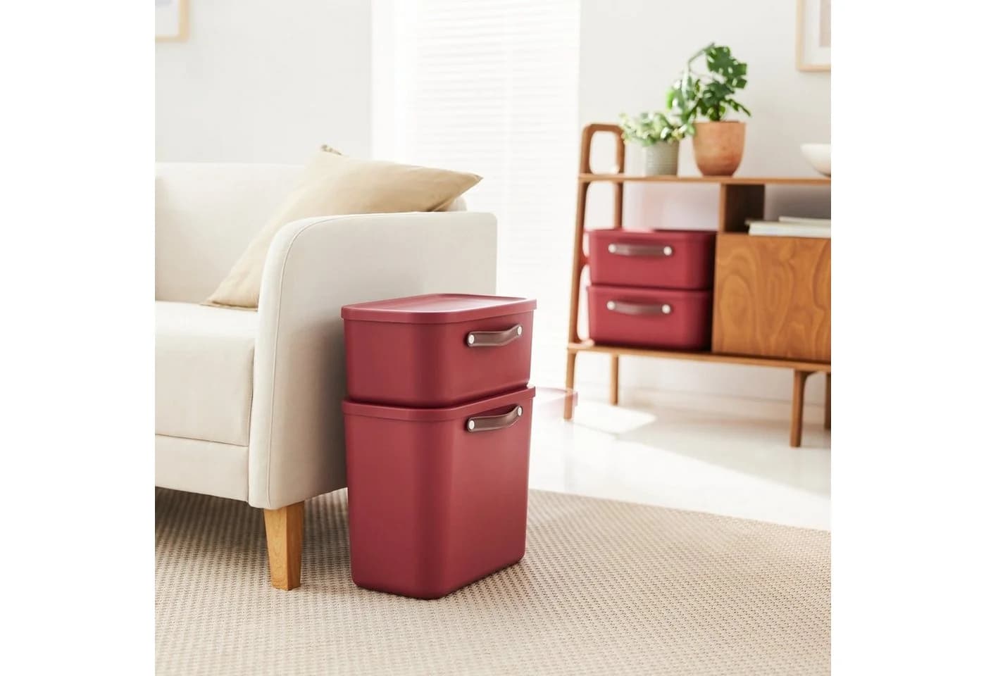 ROTHO Aufbewahrungsbox mit Deckel 25 l MALOJA Rot