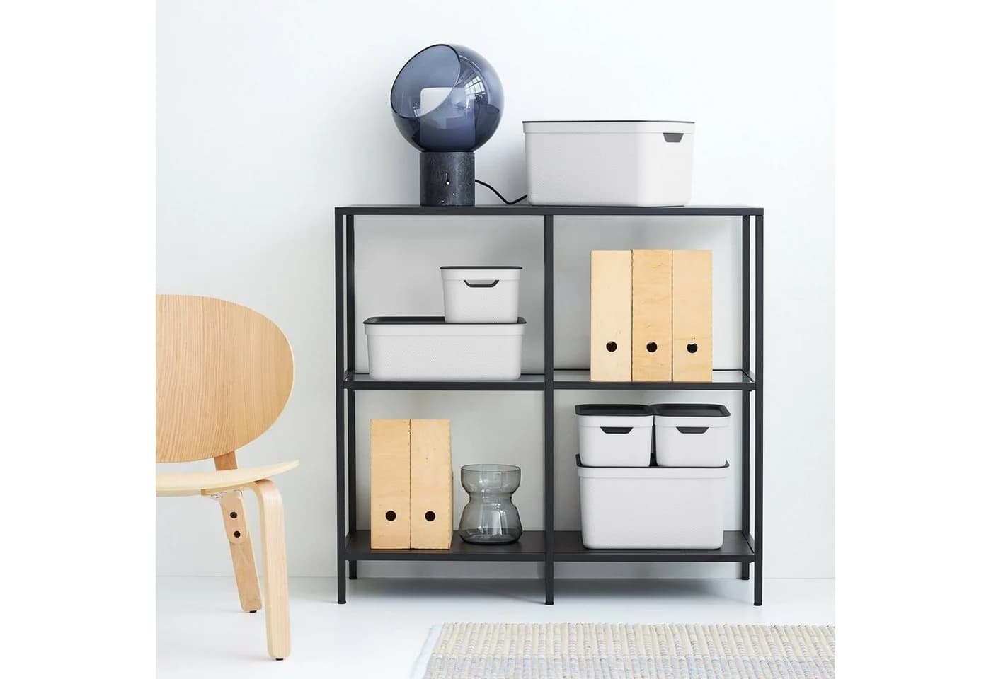 ROTHO Aufbewahrungsbox 3er Set JIVE 10L Weiß mit Deckel