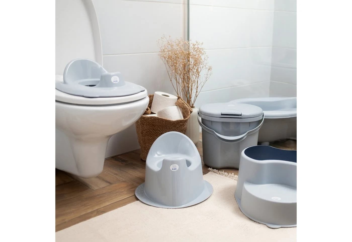 Rotho Babydesign Windeleimer Grau Geruchsdicht mit Tipp-Deckel