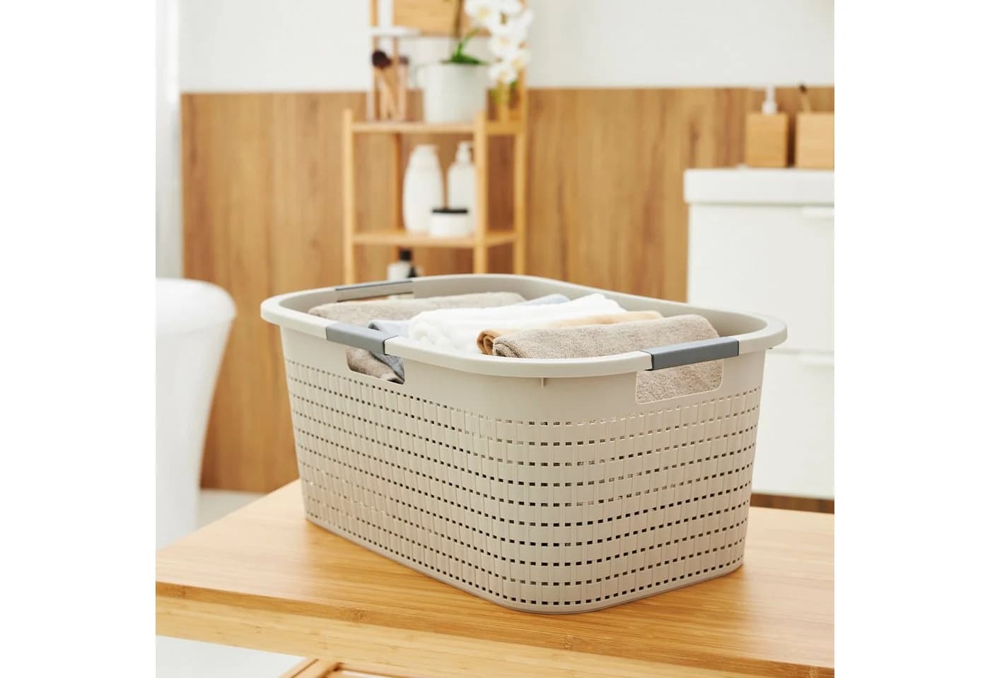 ROTHO Wäschekorb 3er-Set 40L COUNTRY mit Griffe