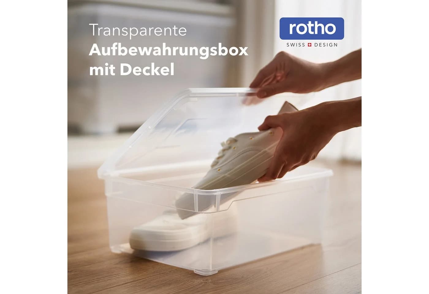 ROTHO Stapelbox Clear Box 10L Aufbewahrungsbox transparent stapelbar mit Deckel