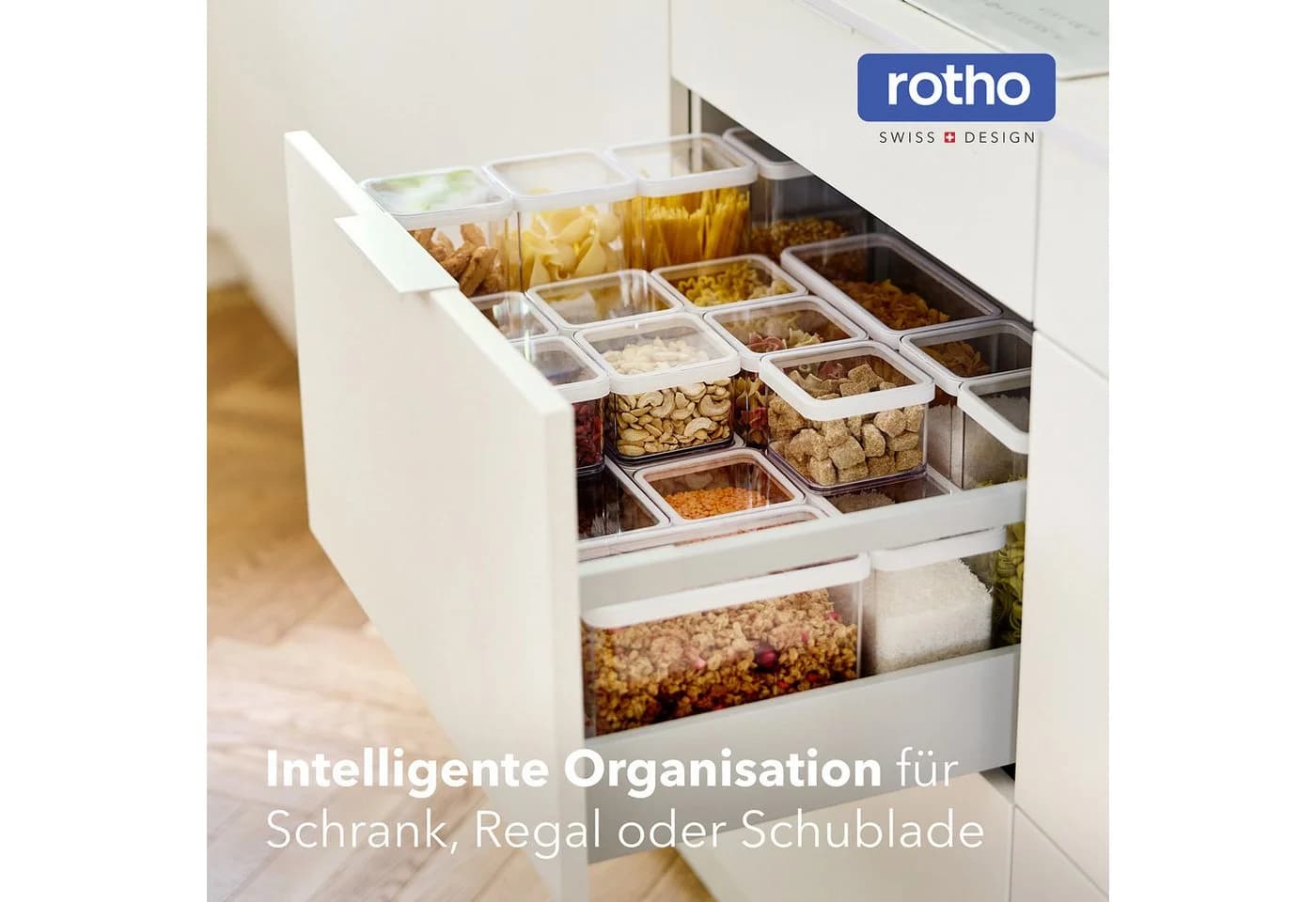ROTHO LOFT Vorratsdosen-Set 24-tlg. Transparent Weiß Stapelbar