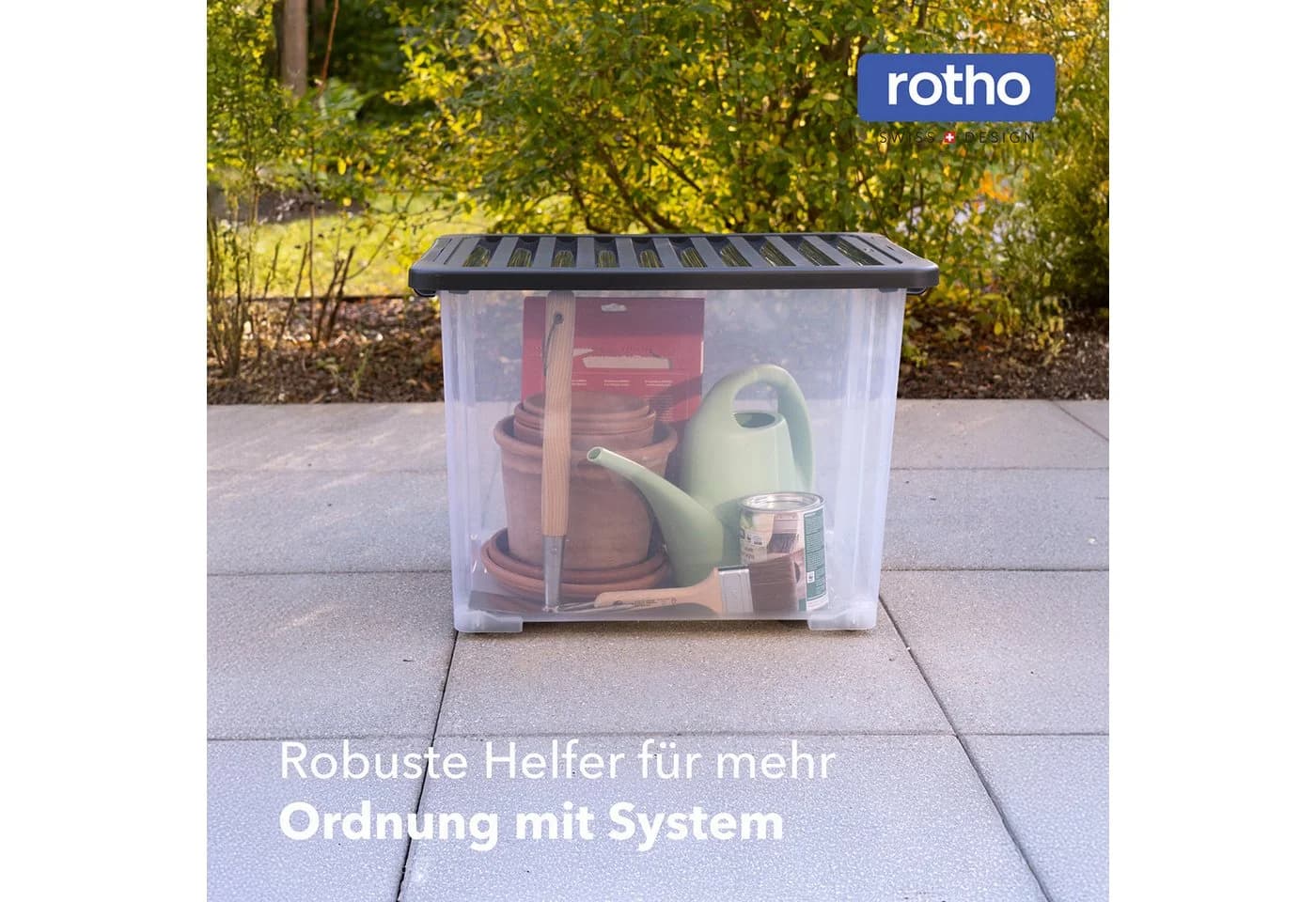 ROTHO CORE Plus Aufbewahrungsbox 4er-Set 65L mit Rollen