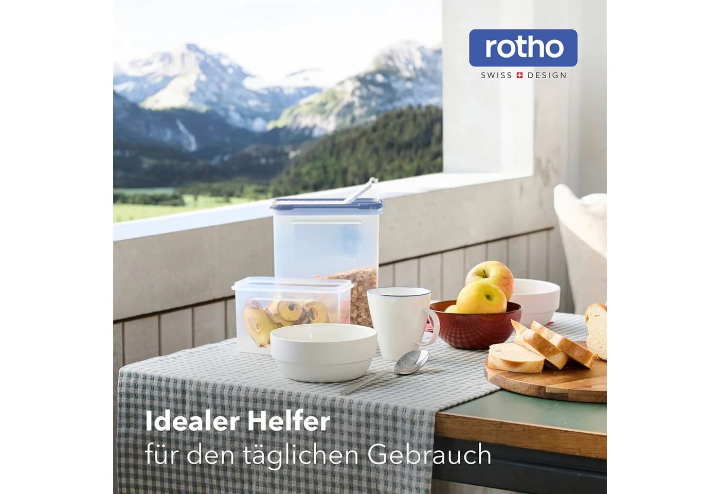 ROTHO Frischhaltedose DOMINO 12-teilig Set mit Streu- und Schüttdeckel