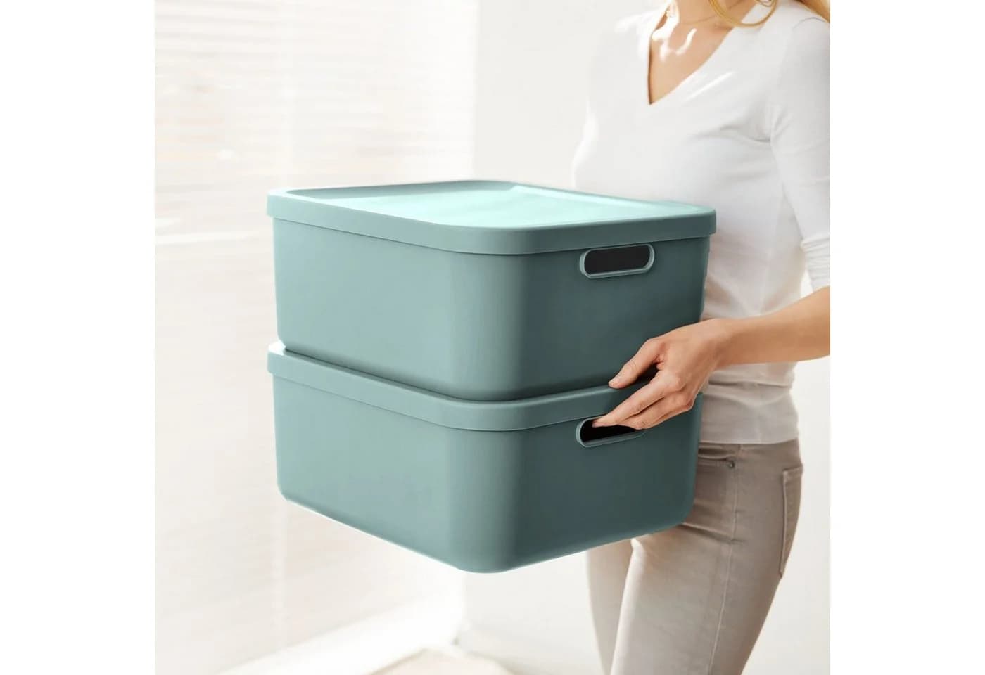 ROTHO Aufbewahrungsbox Albula Light 2er-Set 20l