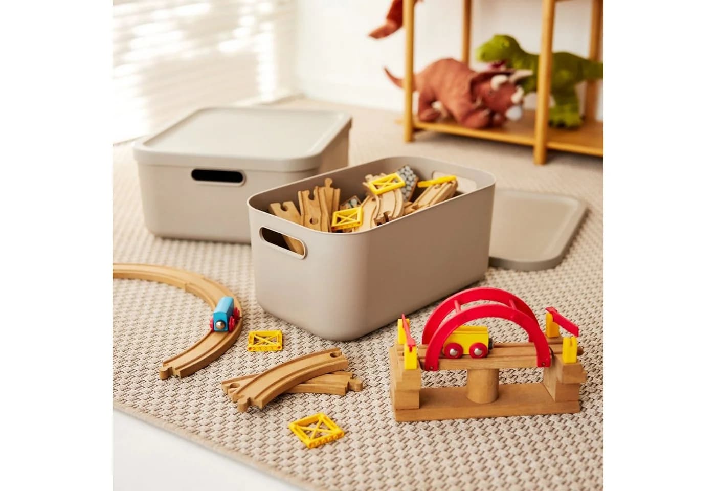 ROTHO Aufbewahrungsbox Albula Light 12l 2er-Set Braun Kunststoff
