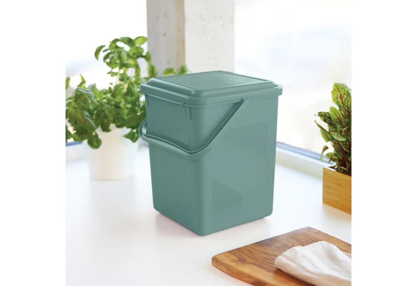 ROTHO Biomülleimer BIO 9 l mit Aktivkohle und geruchsdichtem Deckel