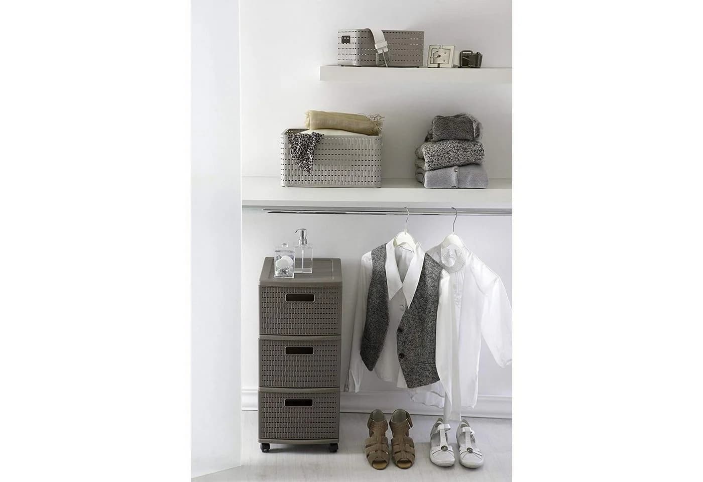 ROTHO Aufbewahrungsbox 3-teilig Rattan-Optik