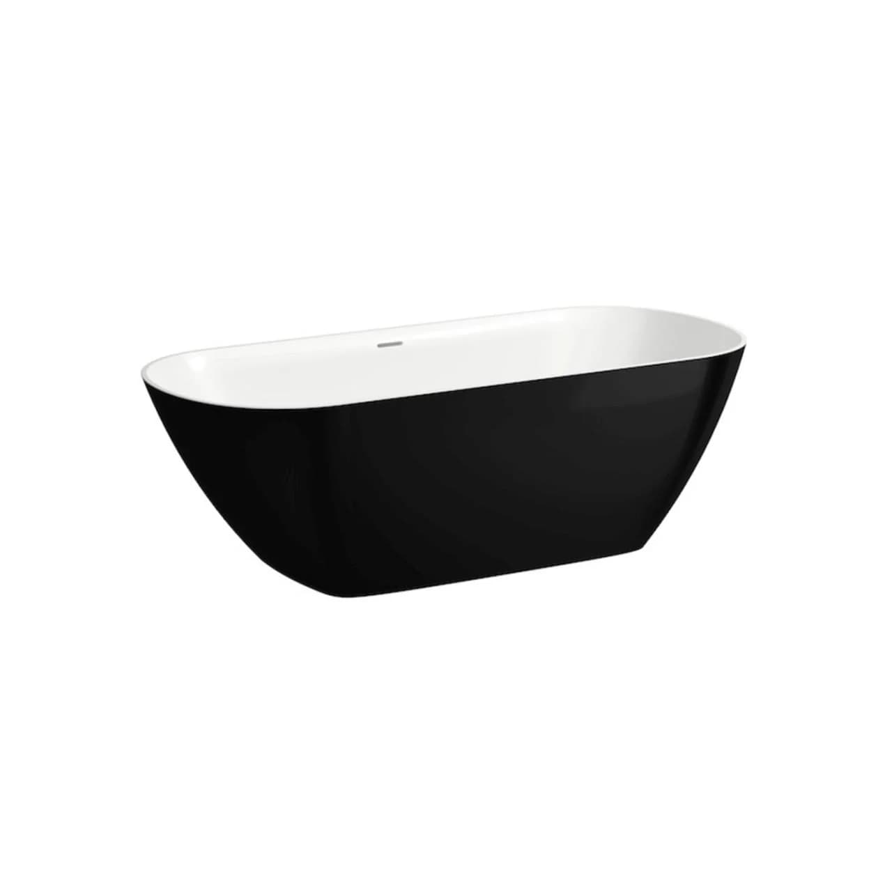 Laufen Lua Freistehende Badewanne 170x75cm Marbond Weiß/Schwarz