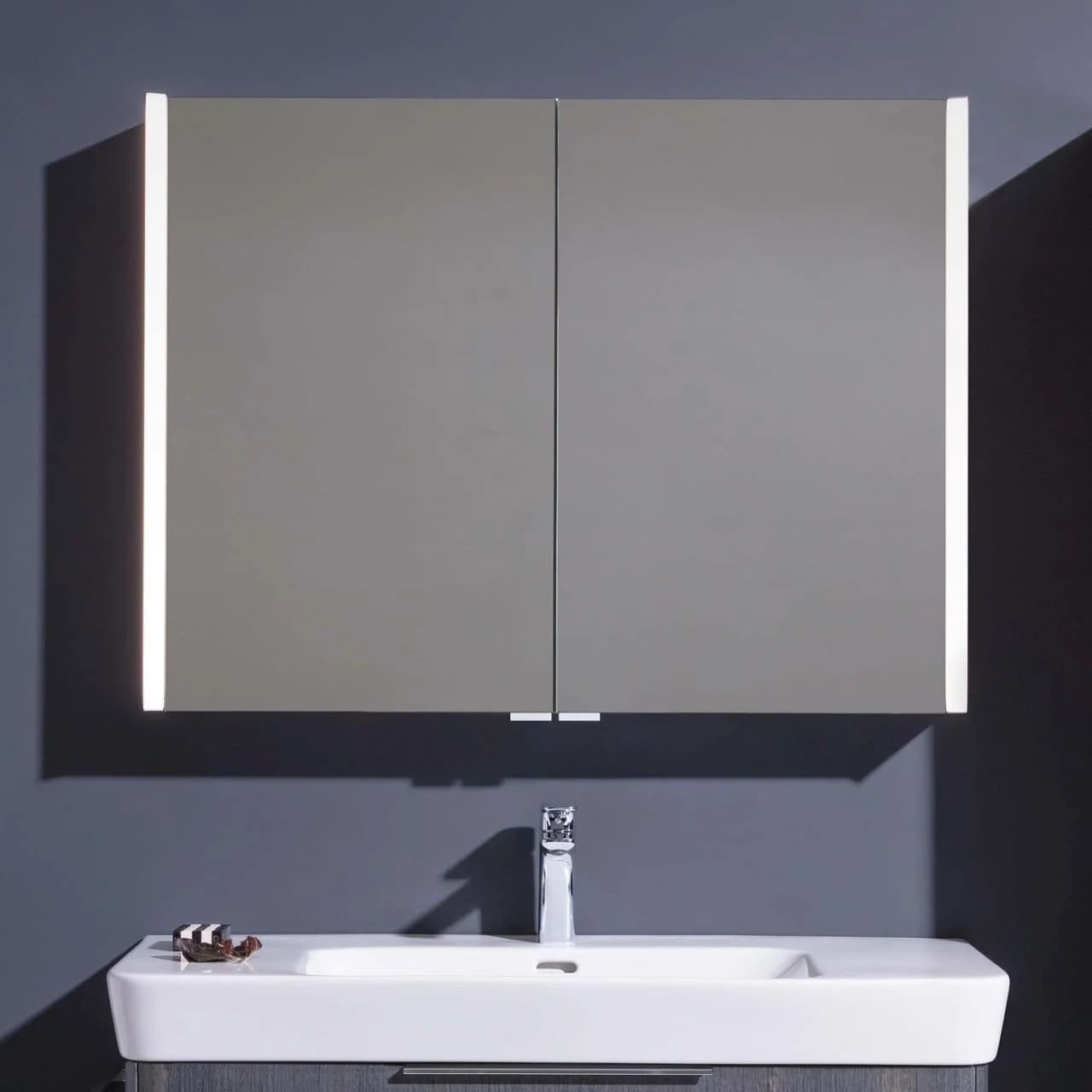 LAUFEN Frame 25 LED-Spiegelschrank 100 cm 2 Türen Weiß