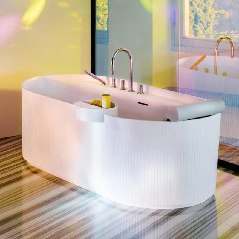 LAUFEN Sonar Oval-Badewanne Marbond Weiß