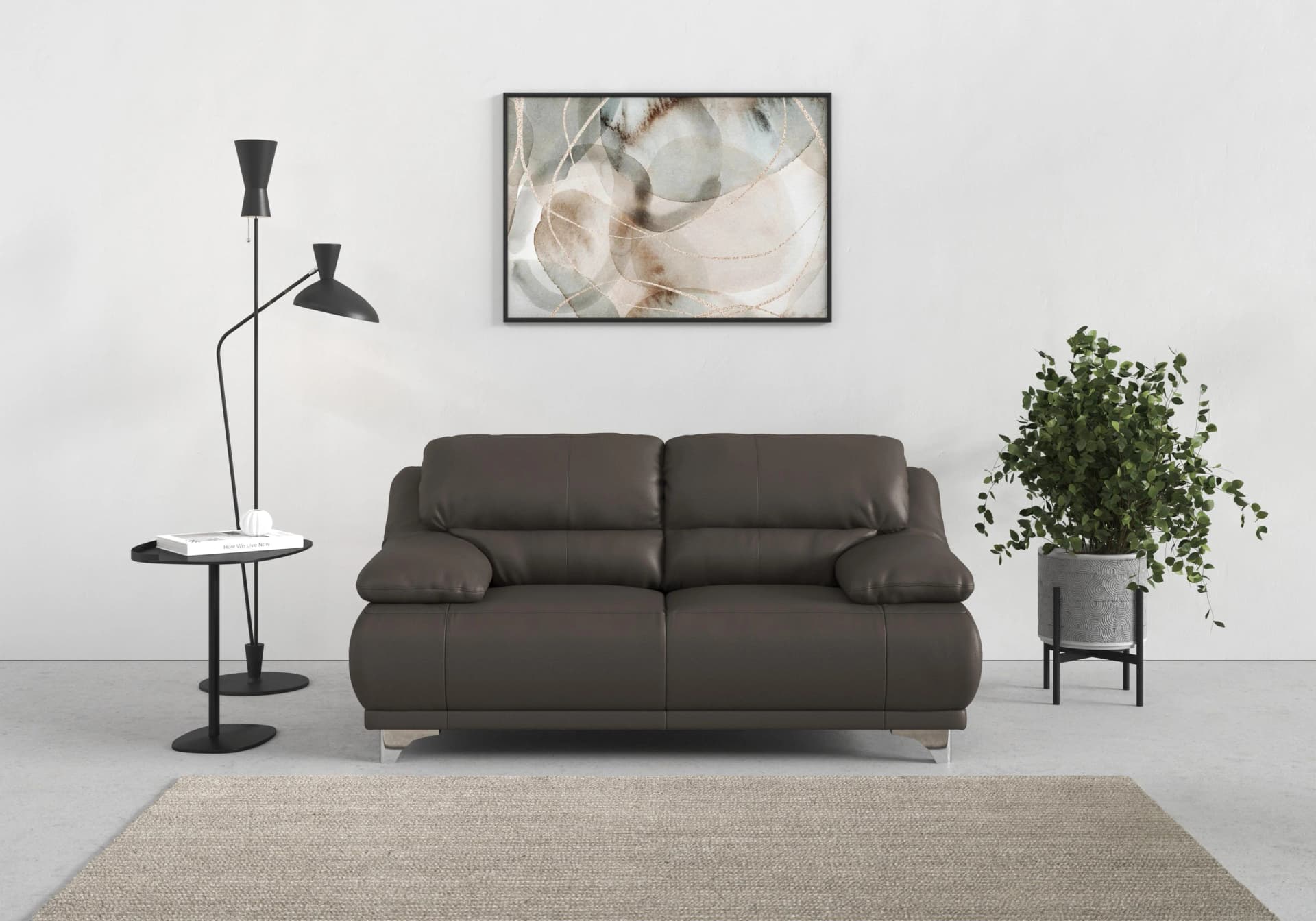 COTTA Maranello 2-Sitzer Sofa 100% Echtleder Braun