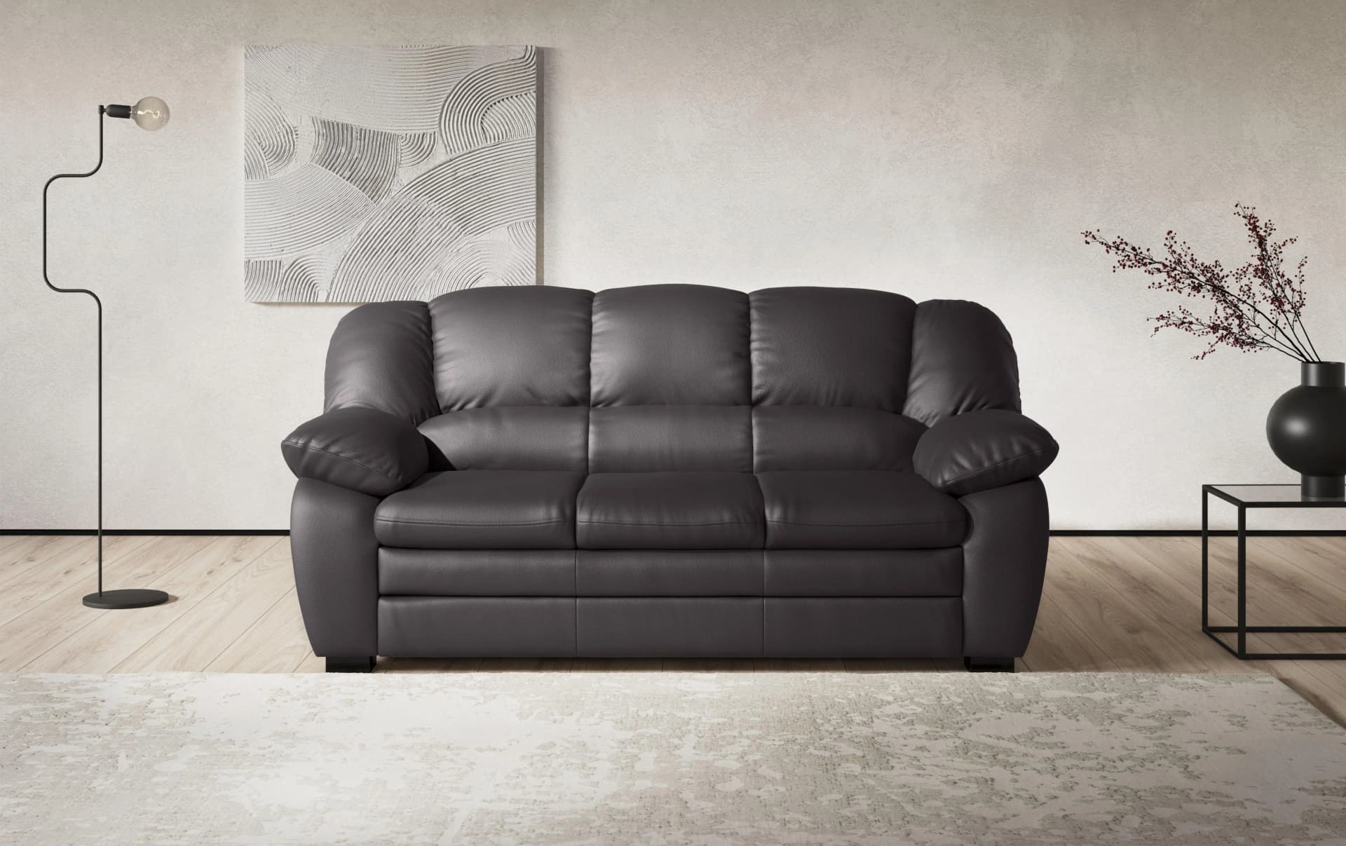 COTTA Casino 2,5-Sitzer Sofa Braun NaturLEDER