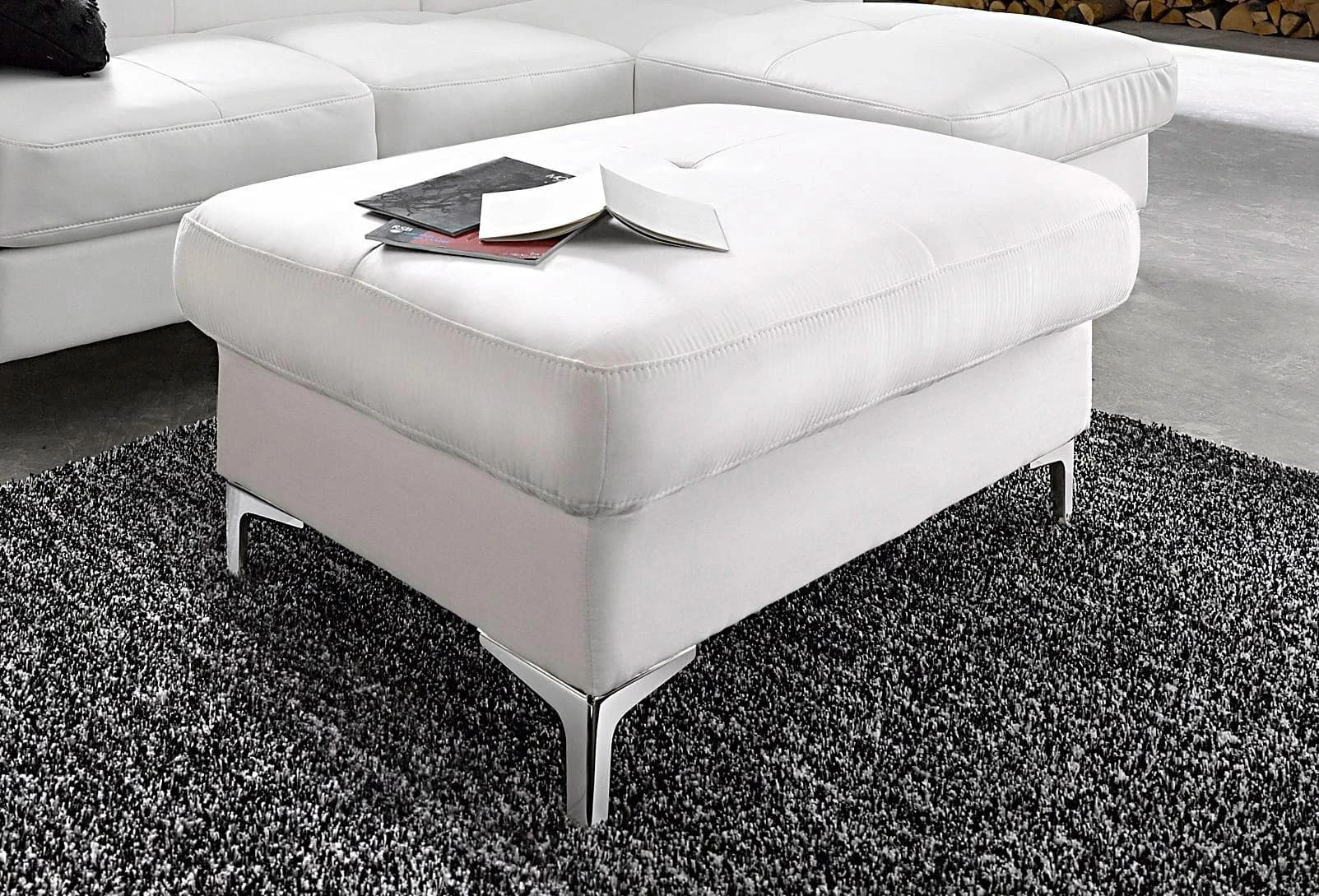 COTTA Hocker Sammy Polsterhocker Altweiß Kunstleder