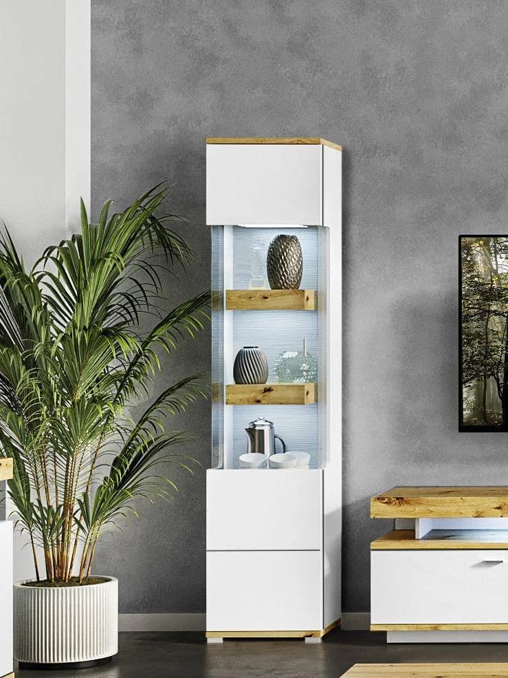 Vitrine Harper Crawley mit Artisan Eiche Dekor