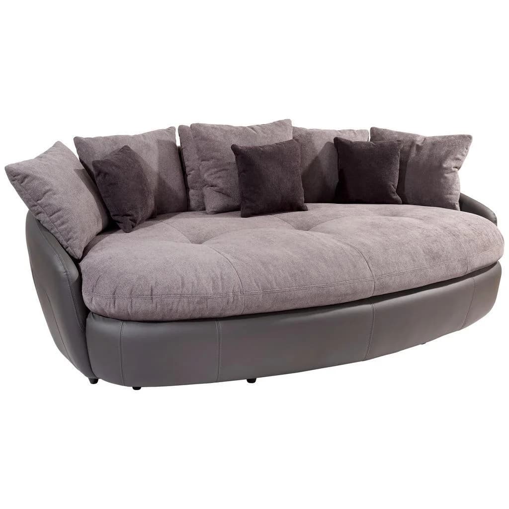 Mid.you Megasofa 4-Sitzer Grau Lederlook-Mikrofaser
