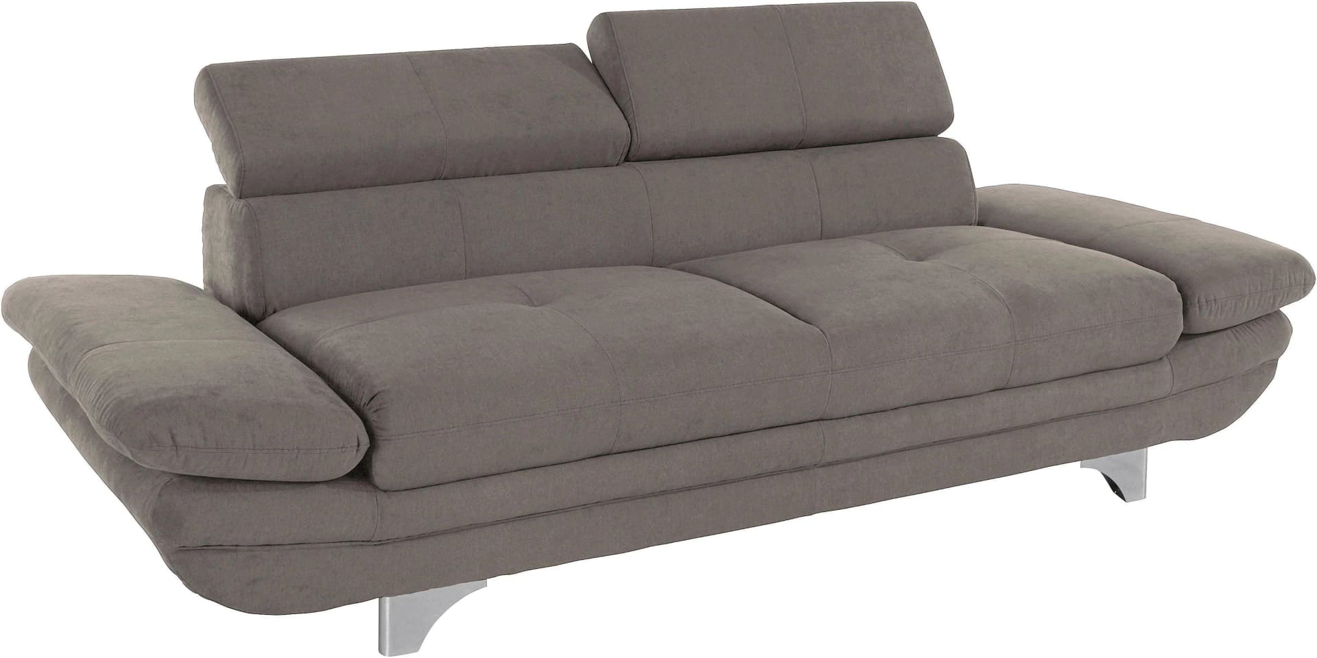 COTTA Polstergarnitur Enterprise Grau 2,5-Sitzer mit Hocker