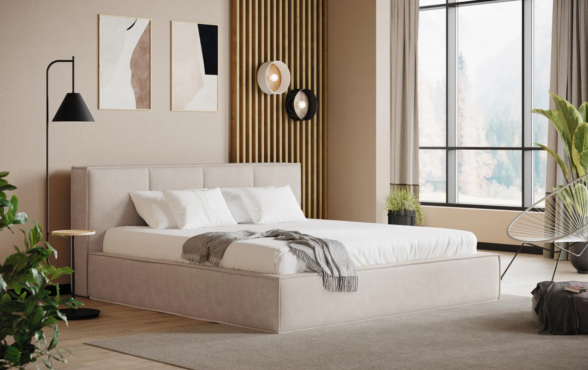 Polsterbett COTTA MILANO II inkl. Bettkasten beige 160x200cm