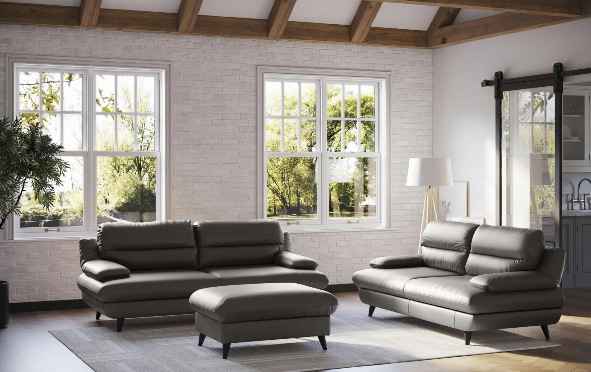 COTTA 3-Sitzer Sofa Fango Leder PAMPAS