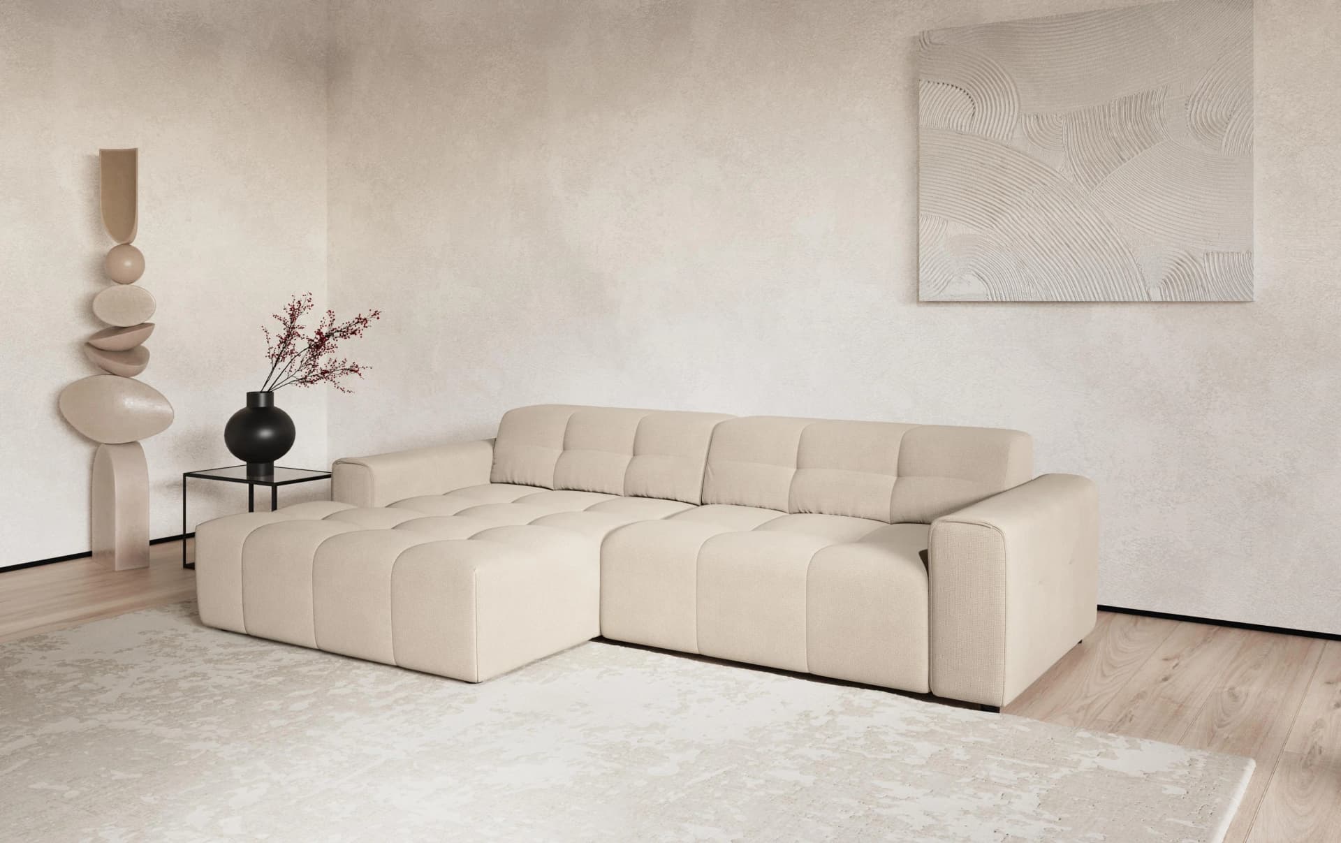 COTTA Ecksofa Sento Beige Recamiere links