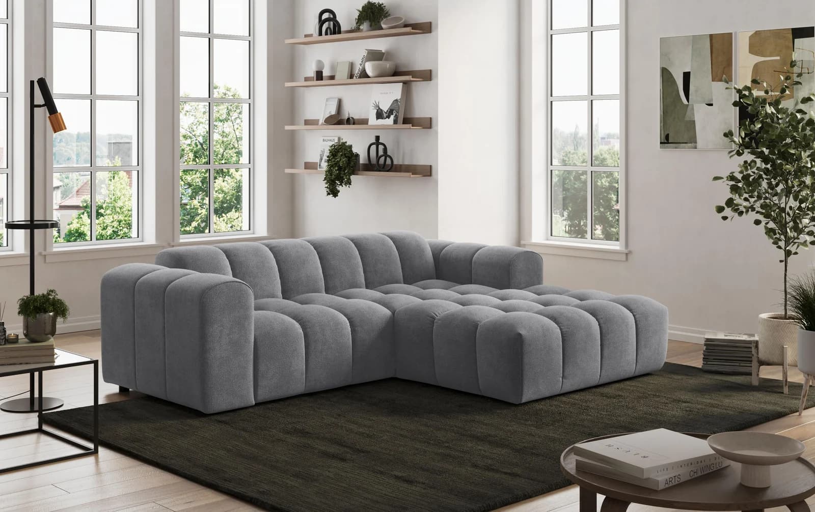 OTTO HOME Ecksofa Rocco L-Form grau Modernes Bubble-Sofa