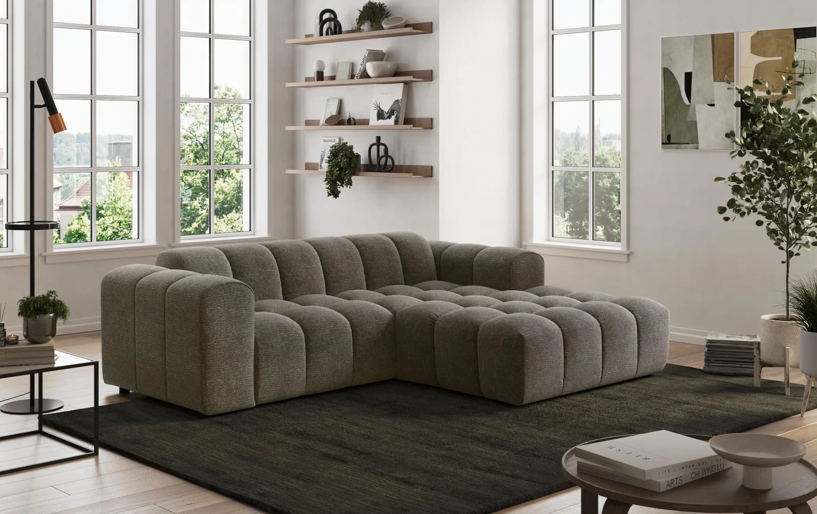 OTTO HOME Ecksofa Rocco L-Form Braun Chenille Modern