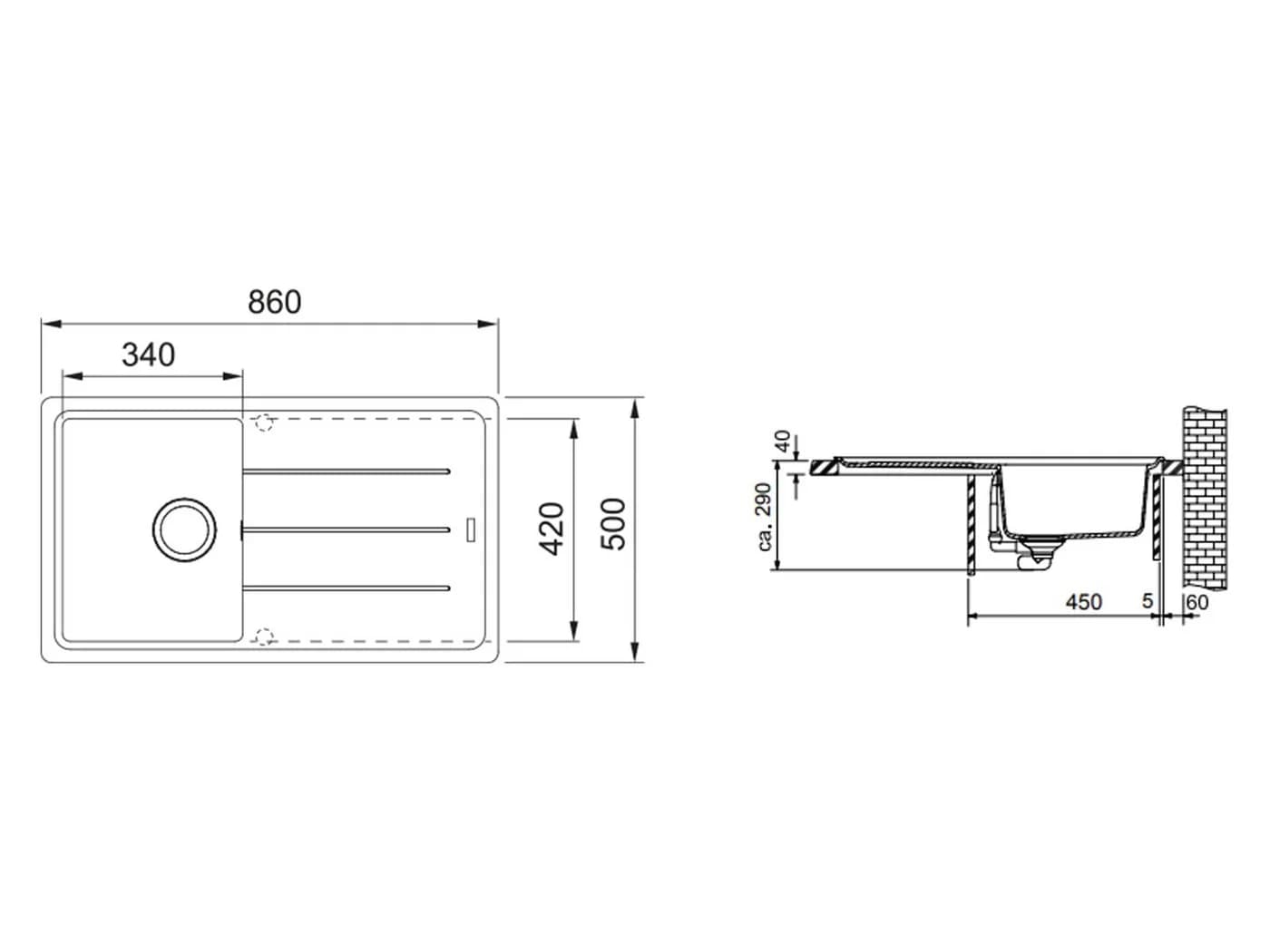 FRANKE Granitspüle rechteckig Schiefergrau Sanitized®