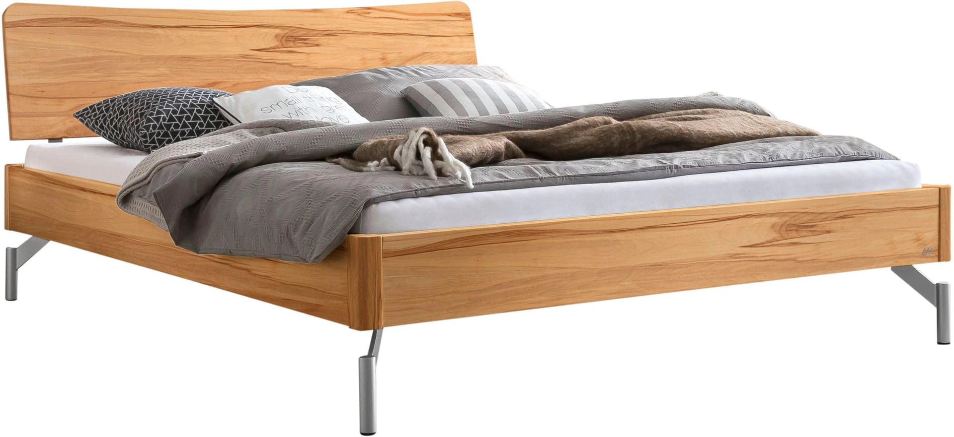 HASENA Albinia Holzbett Braun Grau Massivholz Modern