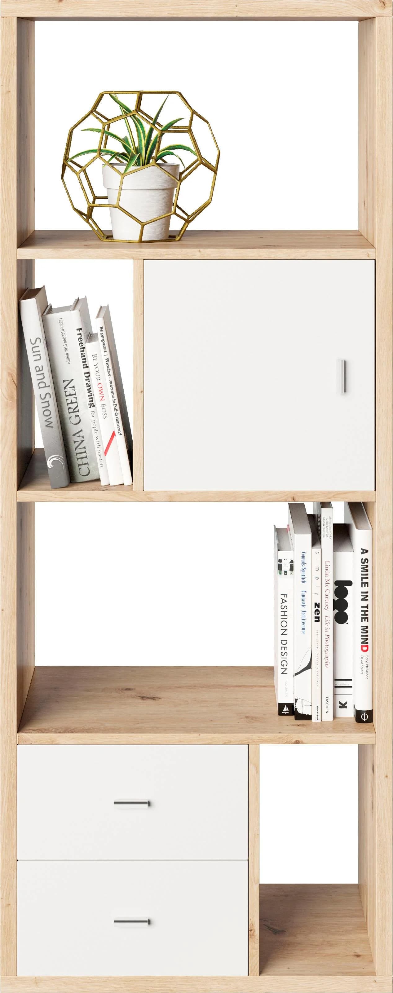 INOSIGN Bücherregal Felicia Braun Eiche-Optik 6 Fächer Holzwerkstoff