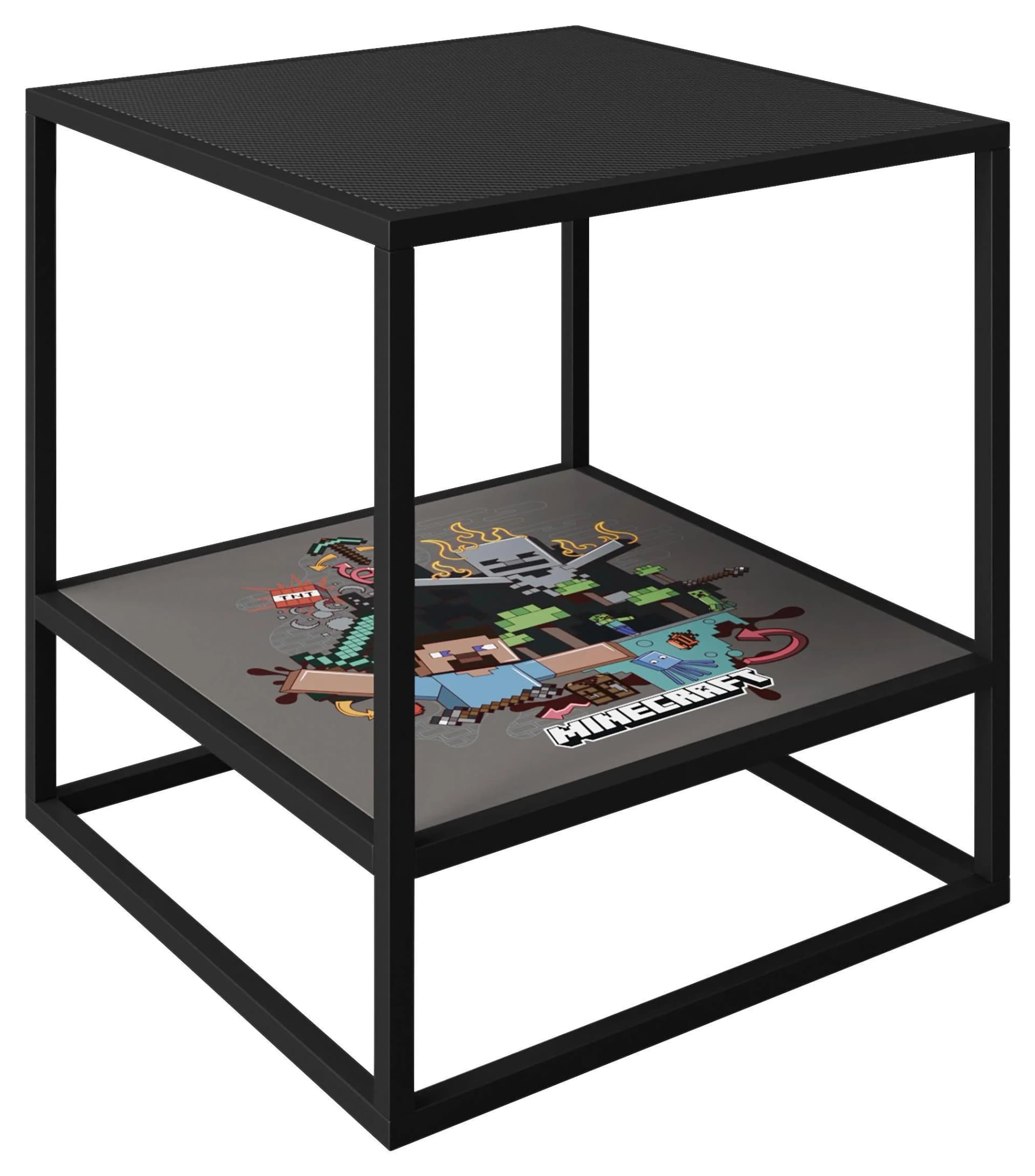 Minecraft Beistelltisch Schwarz mit Minecraft Motiven