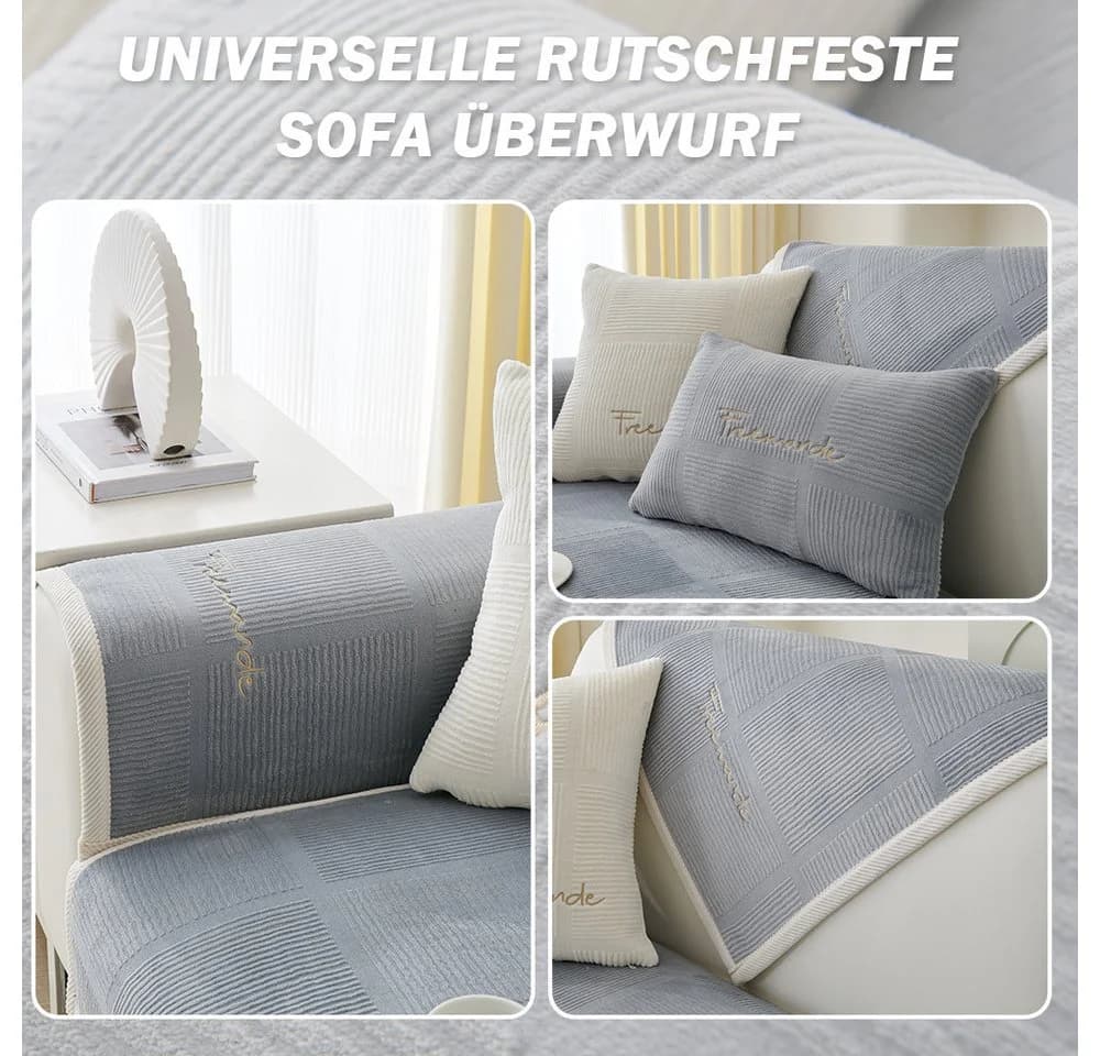 TUWENA Sofahusse Sofa Überzug 1-4 Sitzer, Sofaschoner Rutschfest, Couchüberzug L-Form, Universell, Ecksofa, Strapazierfähig & Waschbar