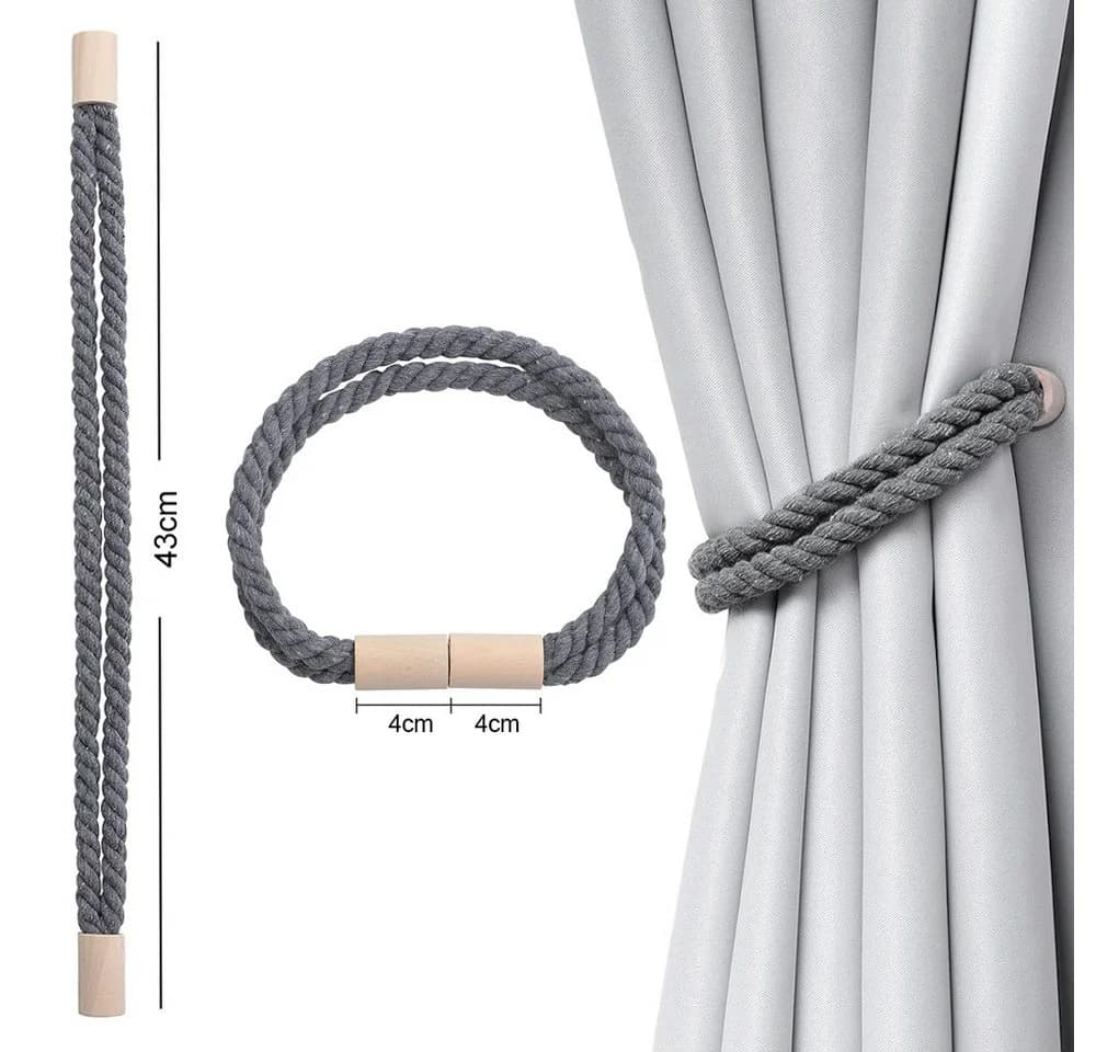 TUWENA Magnetische Vorhang Raffhalter 2 Stück Baumwolle