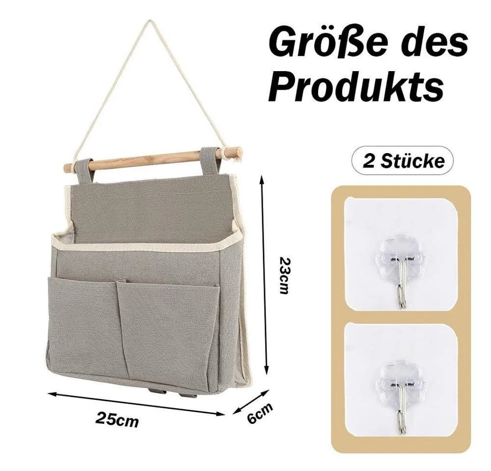 TUWENA Hängeaufbewahrung 2 Stück Grau/Weiß Faltbar