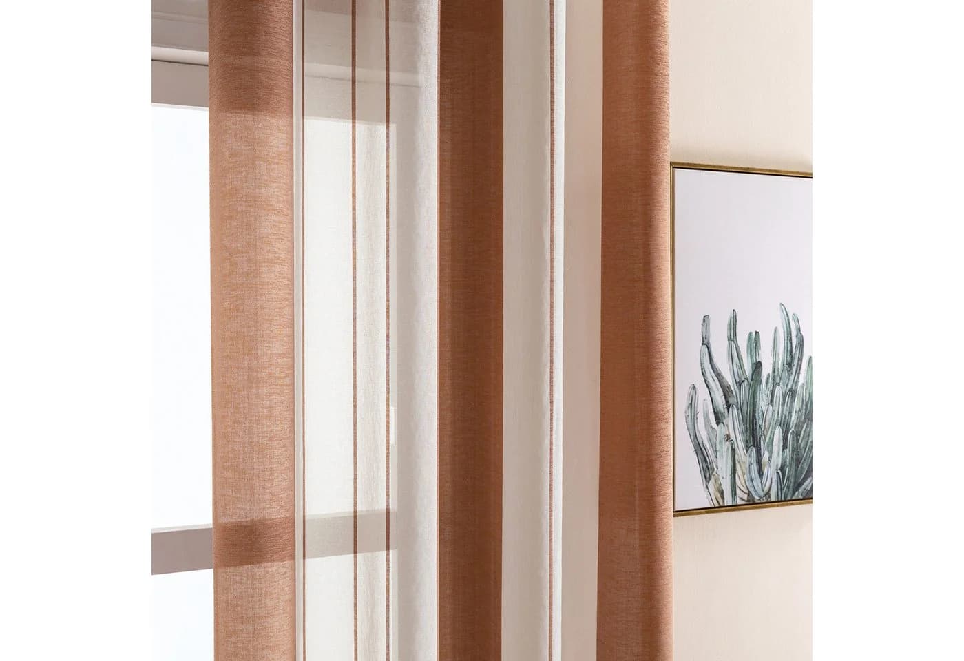 TUWENA Gardine 2er Vorhänge mit Ösen Streifen Modern