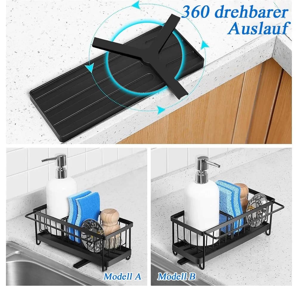 TUWENA Küchenorganizer Edelstahl mit Drainagesystem