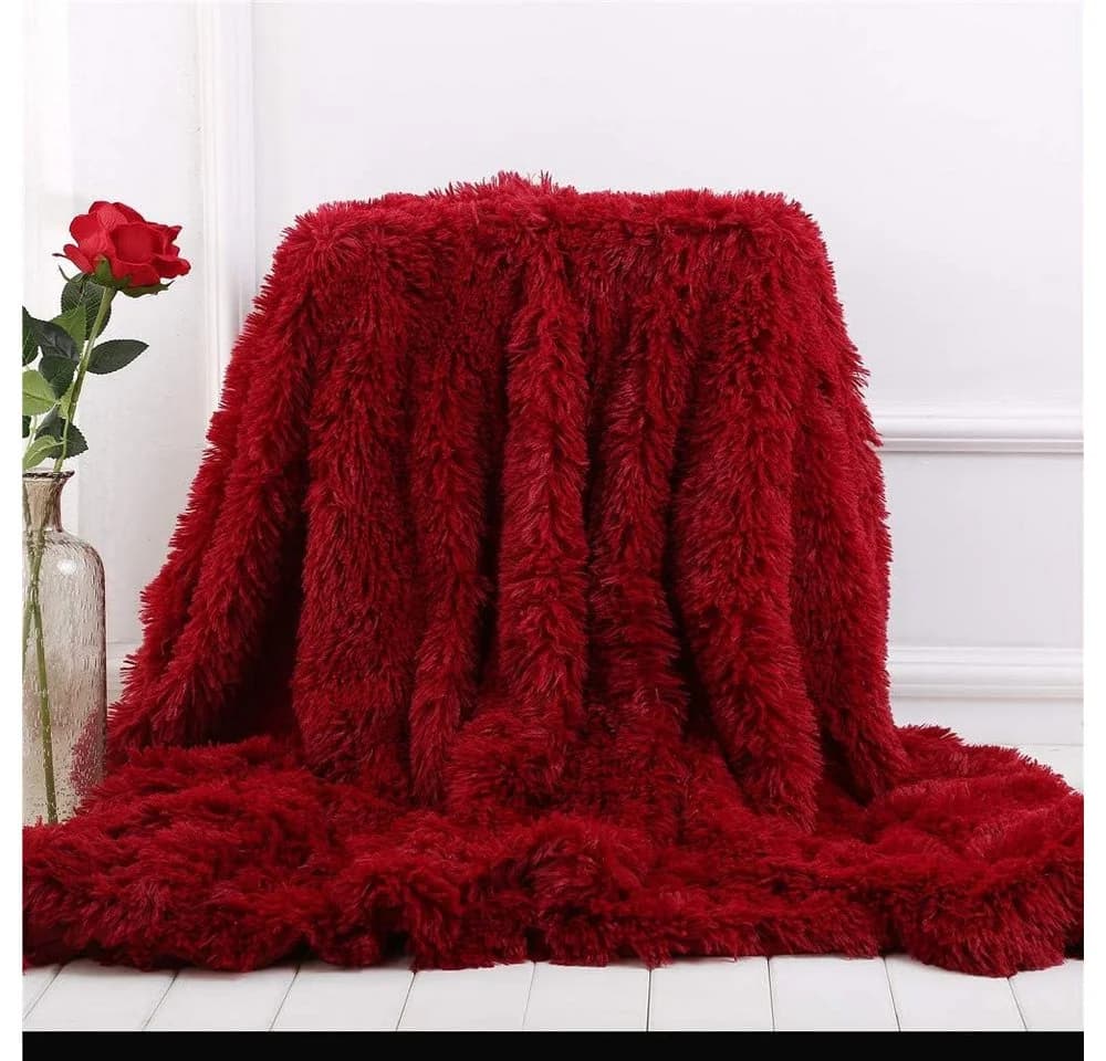 TUWENA Wohndecke Kuscheldecke Burgunderrot Polyester