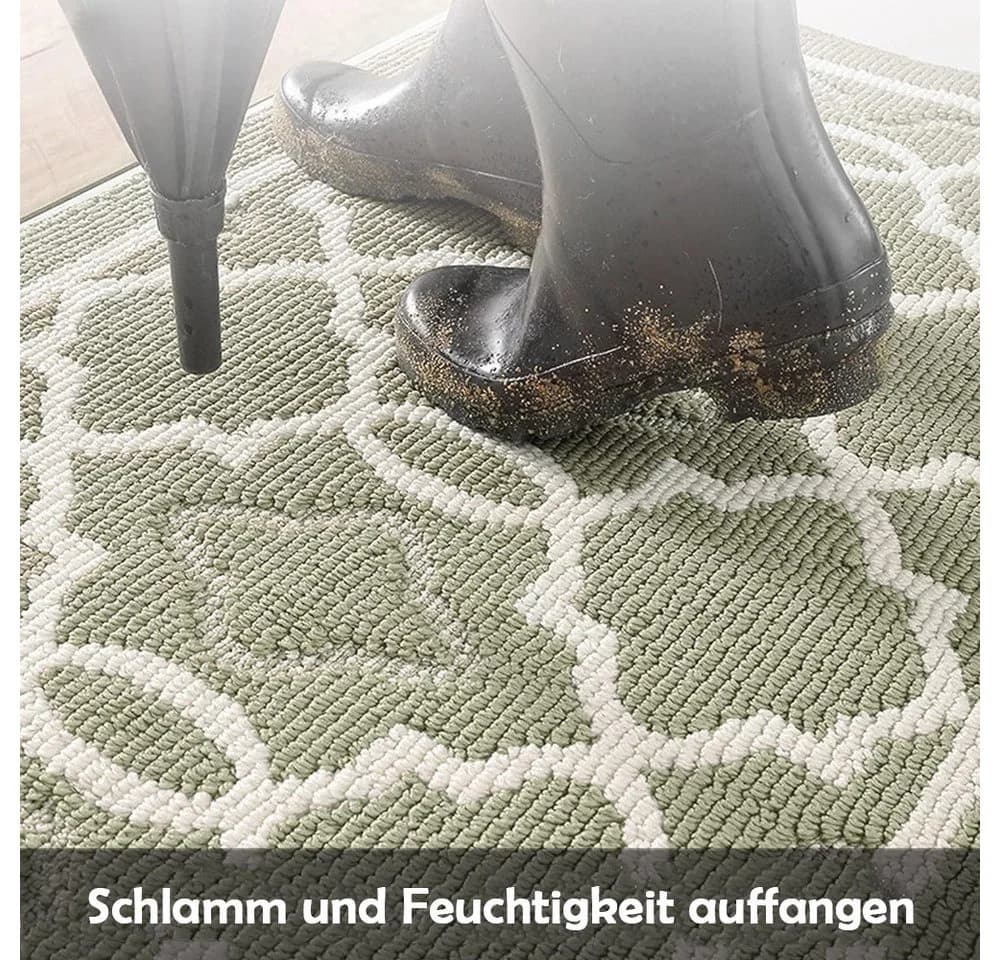 TUWENA Fußmatte Rutschfest Saugfähig Grün