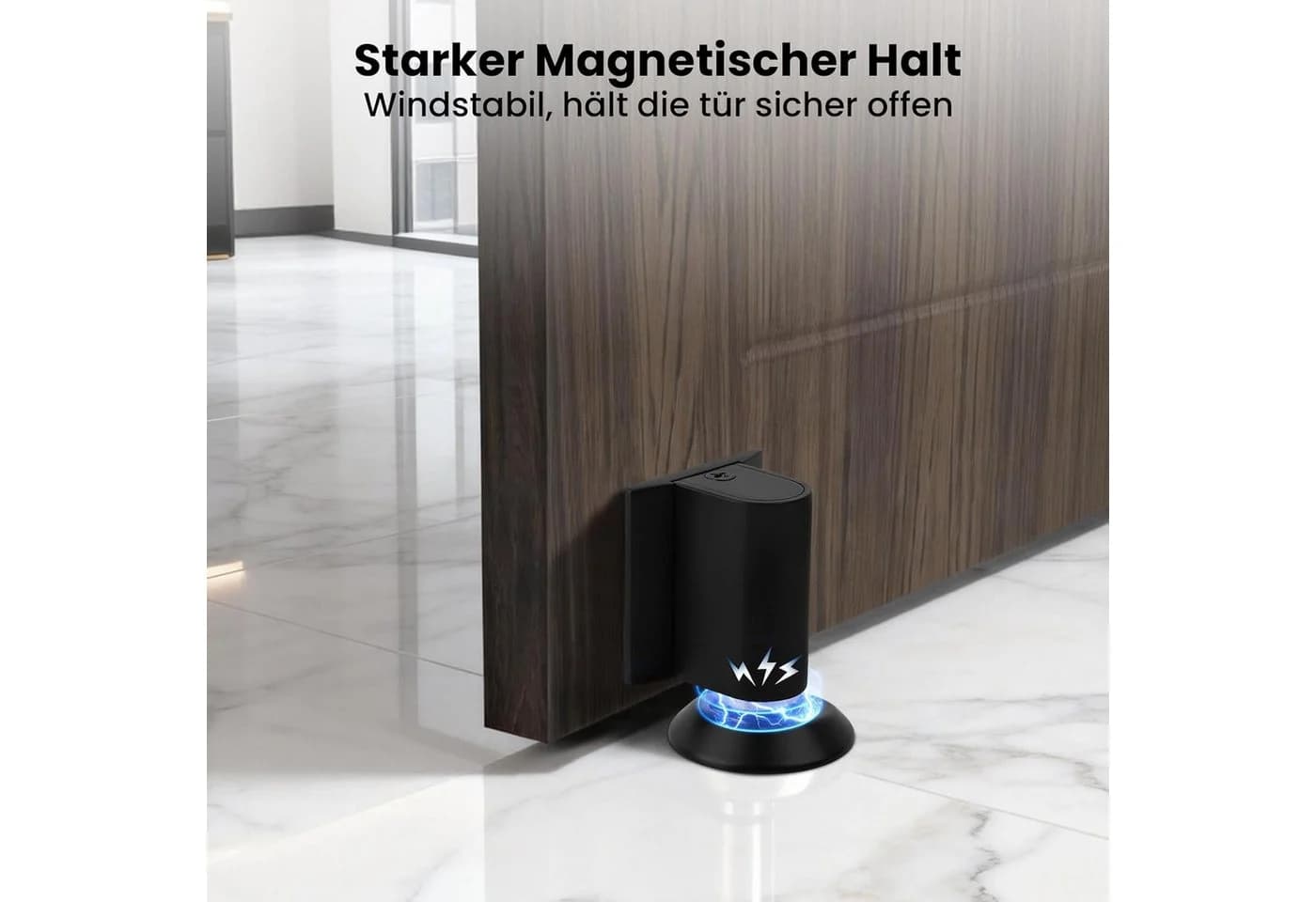 AFKSMILE Magnetischer Türstopper Schwarz Selbstklebend mit Zinklegierung