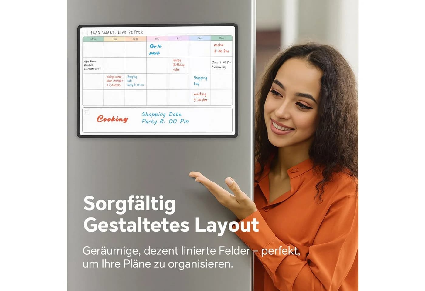 Comfy Mate Magnettafel Whiteboard Magnetisch A3 Monatsplaner für Kühlschrank