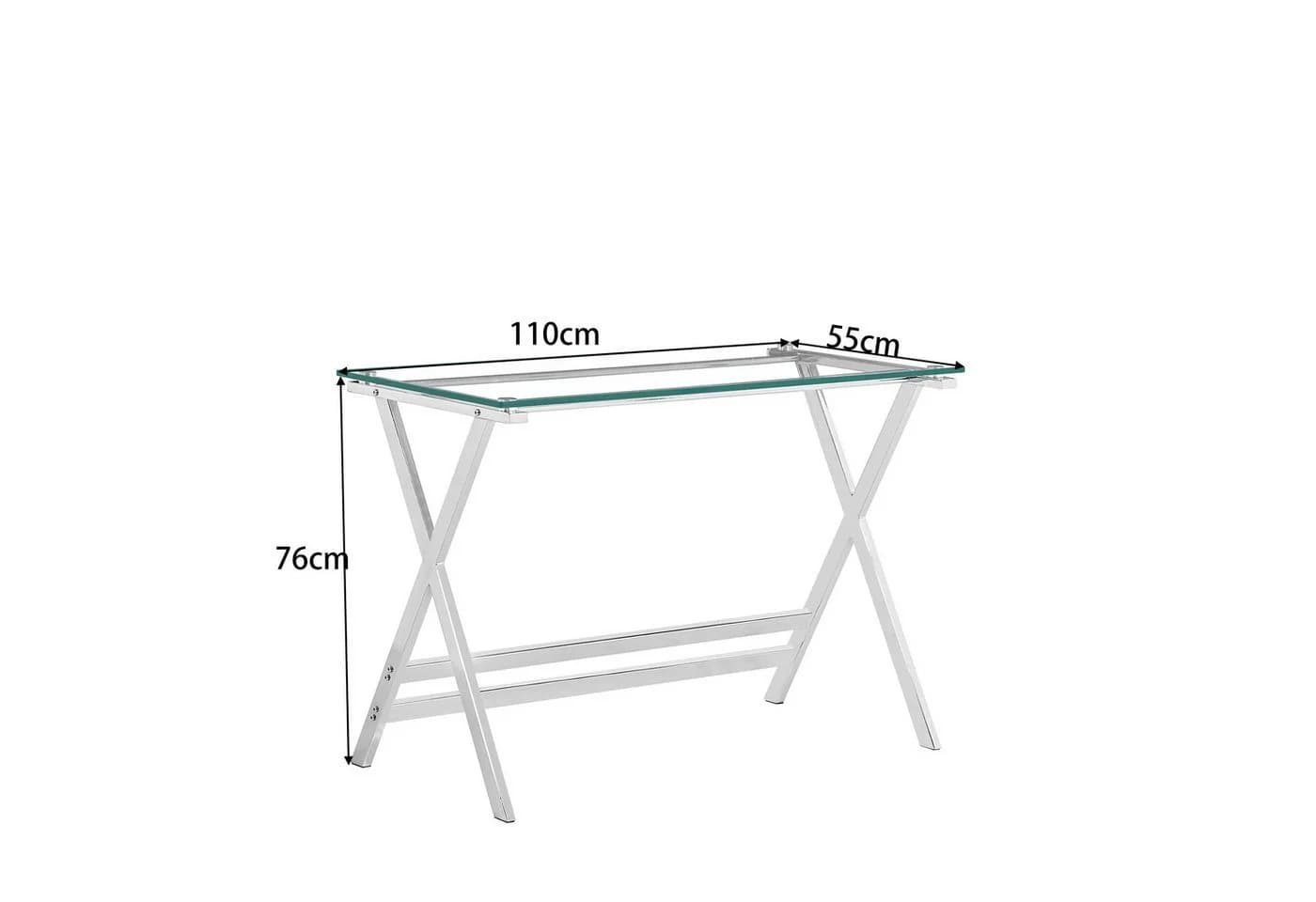 Celya Computertisch aus Glas Transparent Modern