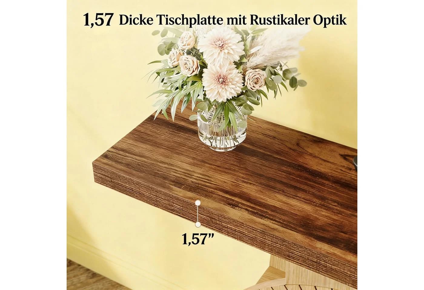 Celya Konsolentisch 100cm Braun mit offenen Regalböden