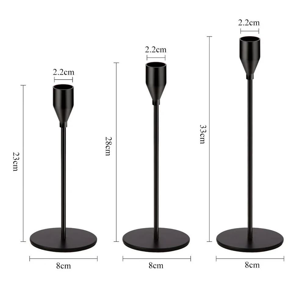 AFKSMILE Kerzenhalter 6 Stück Metall Schwarz/Gold