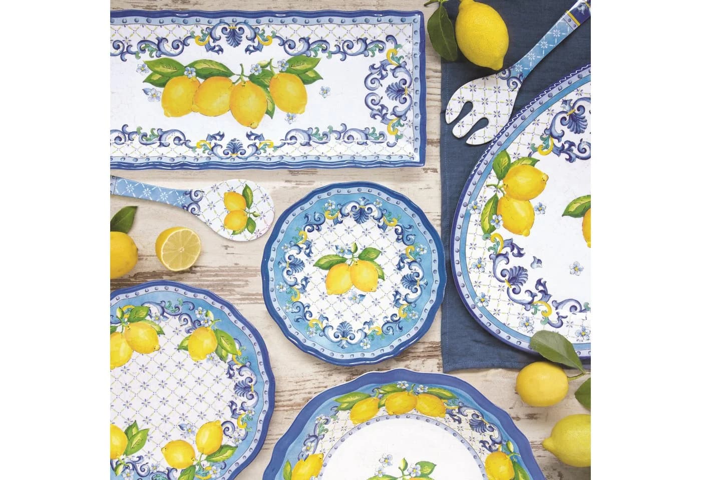 EasyLife Frühstücksteller Sorrento Melamin Zitronenmotiv