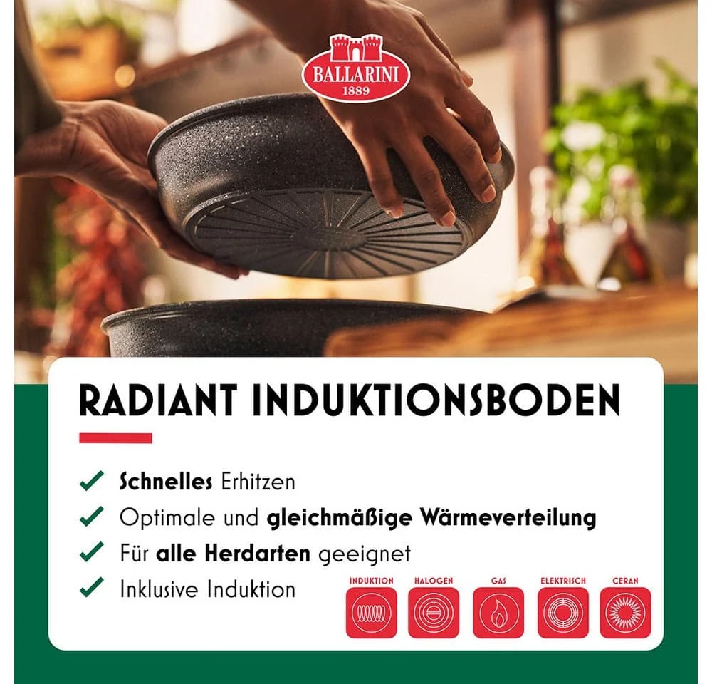 BALLARINI Bratpfanne Torre 28 cm Keramikbeschichtung Abnehmbarer Griff